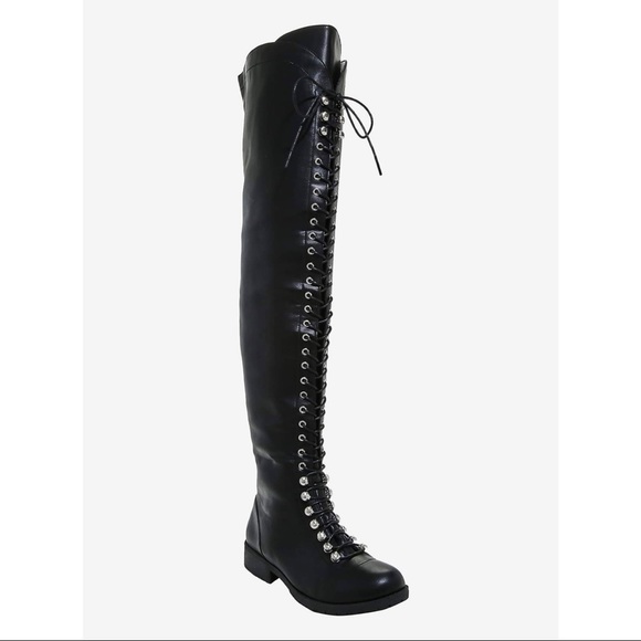 Over the Knee Boots Vegan Leather - W10 - NEW (Not in Stores) - Picture 1 of 15